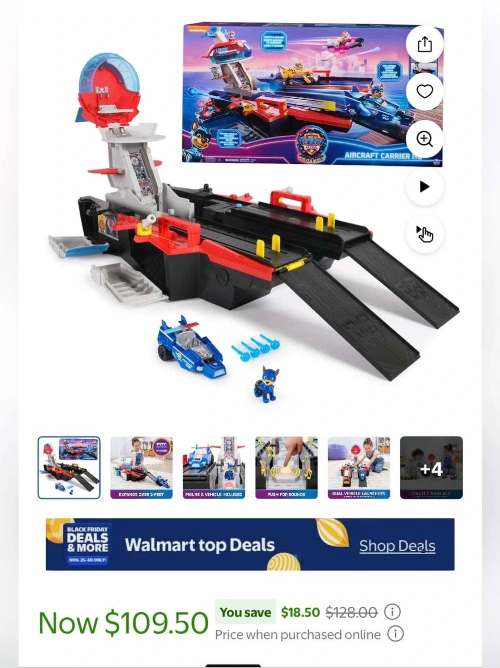 PAW Patrol The Mighty Movie Aircraft Carrier HQ - EXCELLENT CONDITION